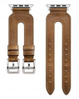 Кожаный ремешок Icarer Classic Series Double Buckle Cuff Genuine Leather Apple iWatch Band 42mm (riw114) Brown