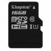 Карта памяти Kingston 16GB microSDHC Class 10 UHS-I Canvas Select + SD Adapter (SDCS/16GB)
