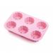 Форма для выпечки кексов Con Brio CB-671 Pink силиконовая для 6 шт 23,8х16х3,7 см